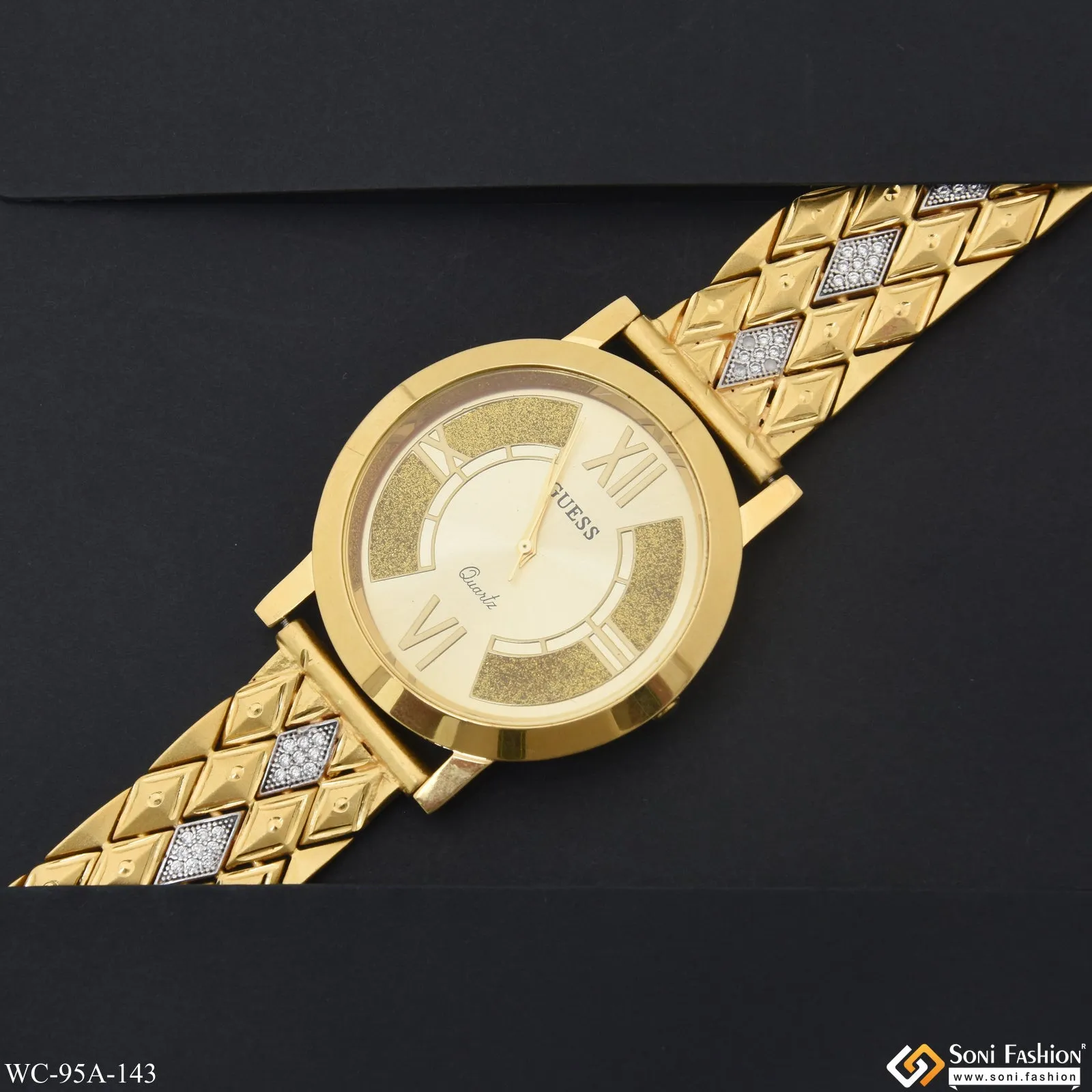 1 Gram Gold Plated Cool Design Superior Quality Watch for Men - Style A143