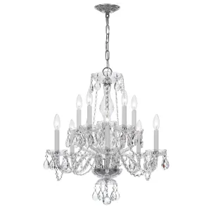 10 Light Polished Chrome Crystal Chandelier Draped In Clear Spectra Crystal - C193-5080-CH-CL-SAQ