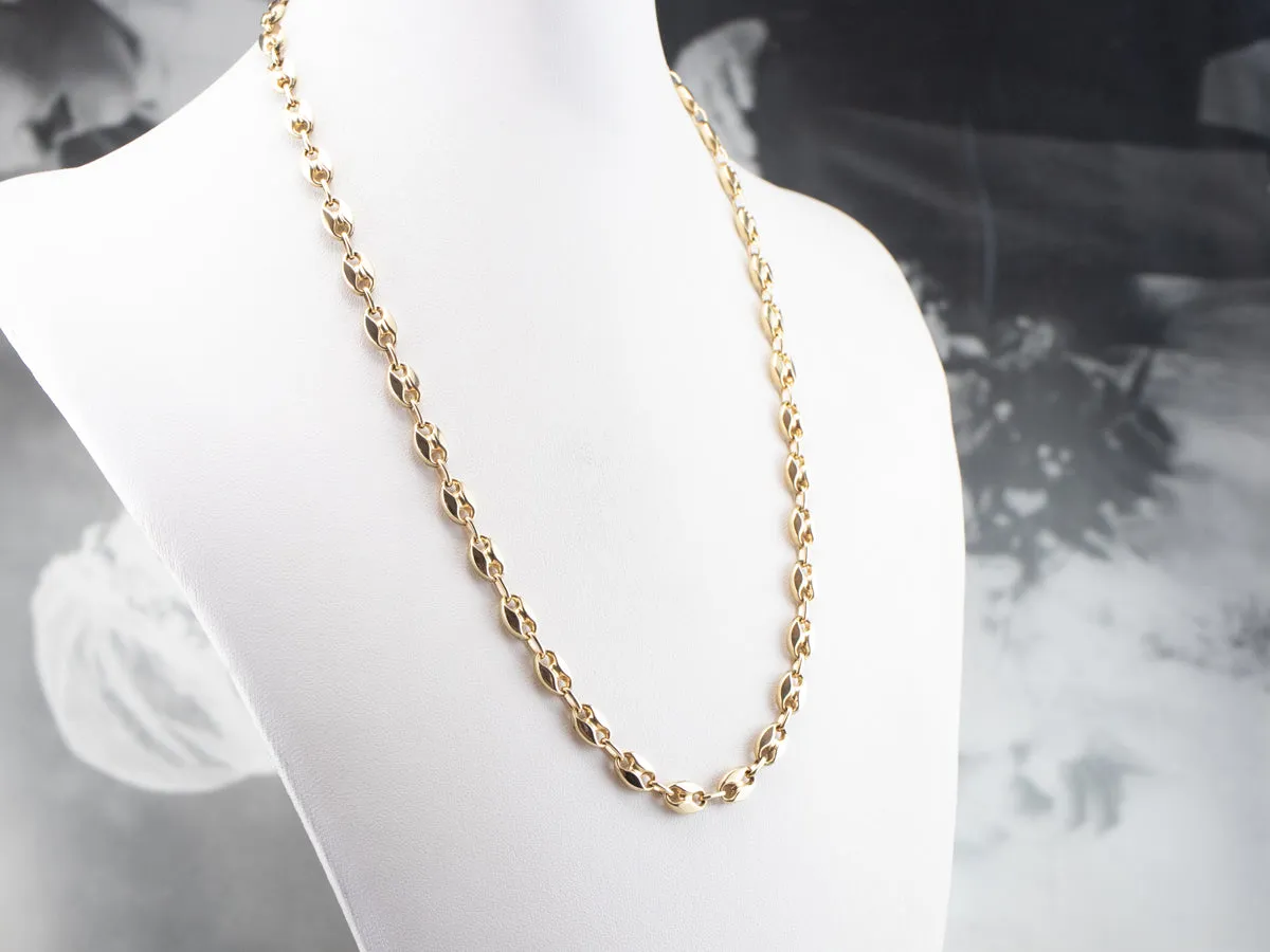 14K Gold Chunky Anchor Chain Necklace