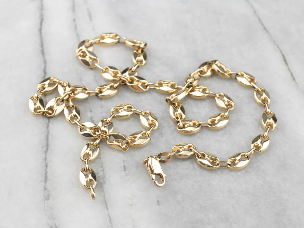 14K Gold Chunky Anchor Chain Necklace