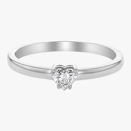 14K H-I/SI Heart Shaped Diamond Ring