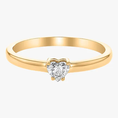 14K H-I/SI Heart Shaped Diamond Ring