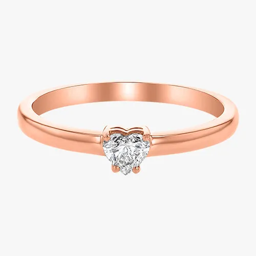 14K H-I/SI Heart Shaped Diamond Ring