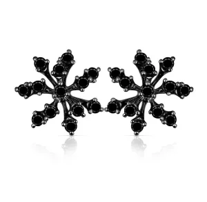 18k Luminus White Gold Earring With 0.43 Cts Vs-Gh And Black Diamonds