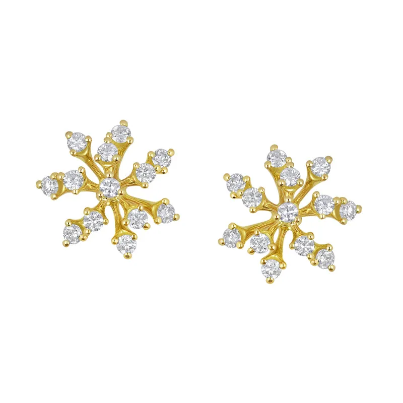 18k Luminus Yellow Gold Earring With 0.41 Cts Vs-Gh Diamonds