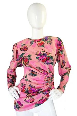 1970s Gorgeous Ungaro Pink Silk Top