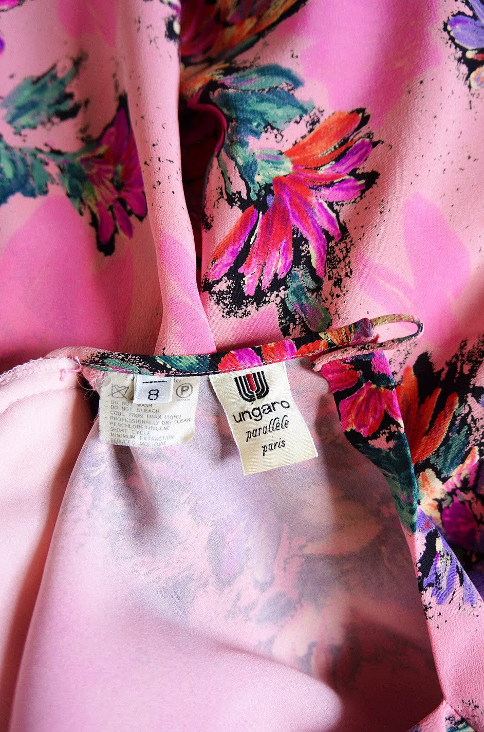 1970s Gorgeous Ungaro Pink Silk Top