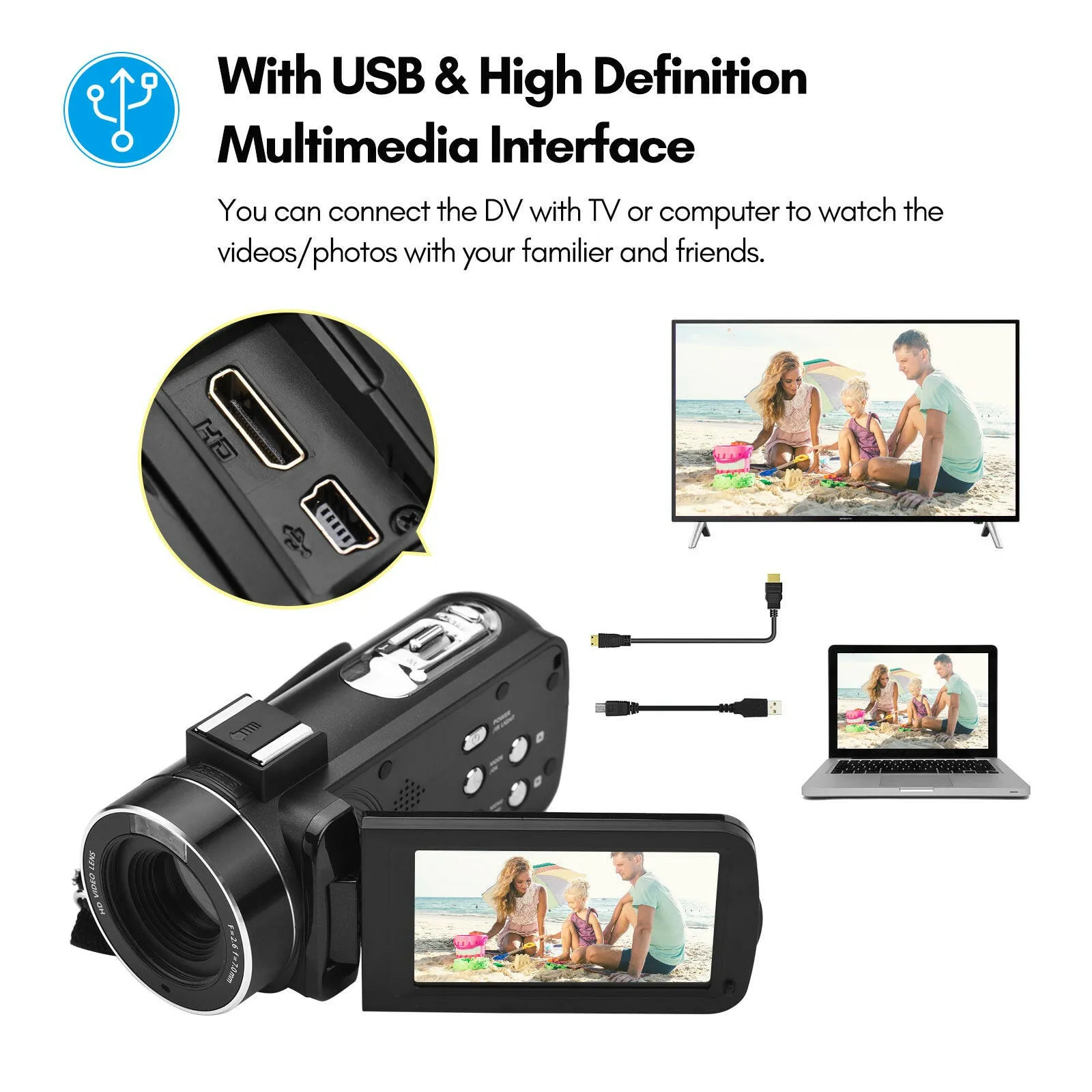 4K Digital Video Camera WiFi Camcorder DV Recorder 56MP 18X Digital Zoom 3.0 Inch IPS Touchscreen Supports Face Detection IR Night Vision Anti-shake with 2pcs Batteries   Remote Control   Carry Bag