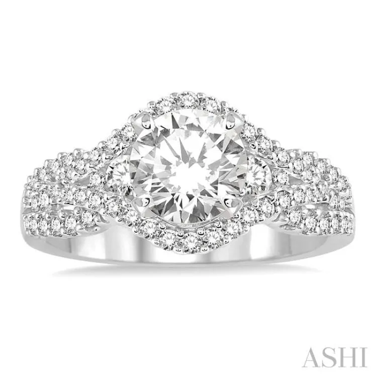 5/8 Ctw Diamond Semi-mount Engagement Ring in 14K White Gold