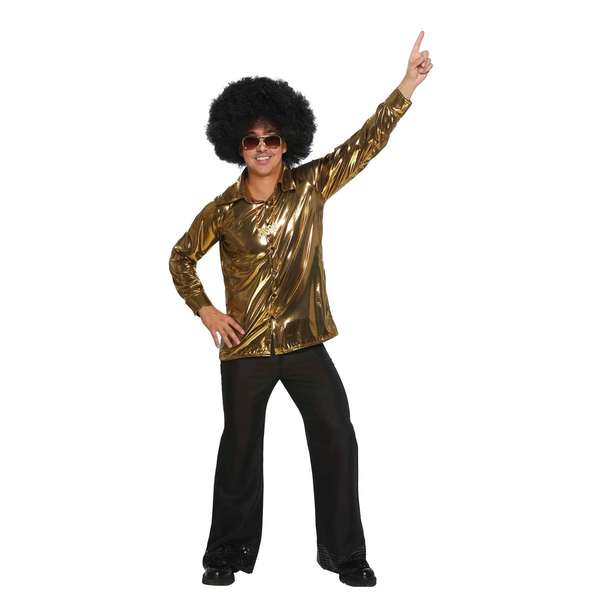 70s Disco Gold Shirt for Plus Size Adults