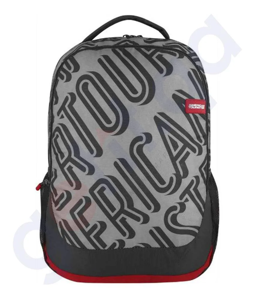 AMERICAN TOURISTER POP PLUS SCHOOL BAG GREY AND RED