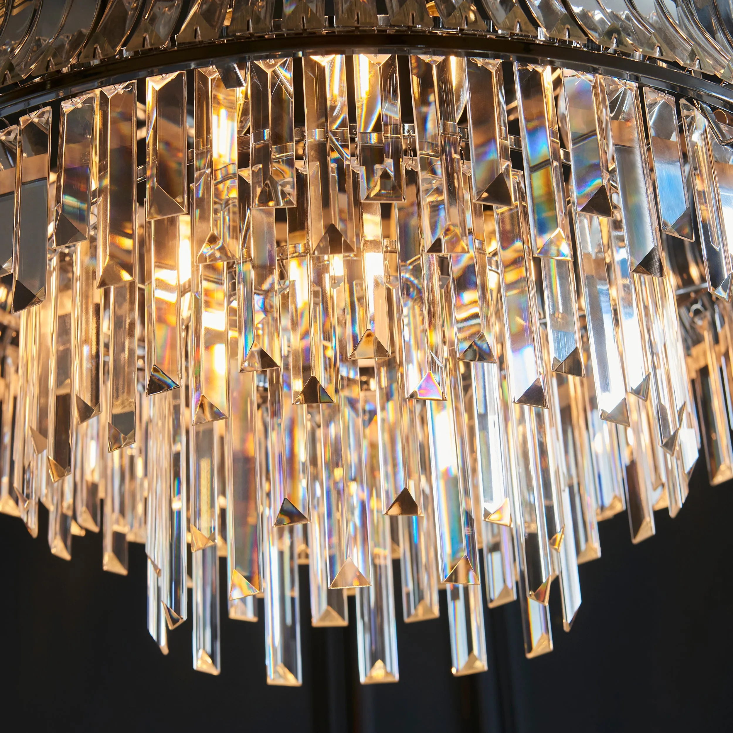 Amos Concave 9 Light Crystal Chandelier