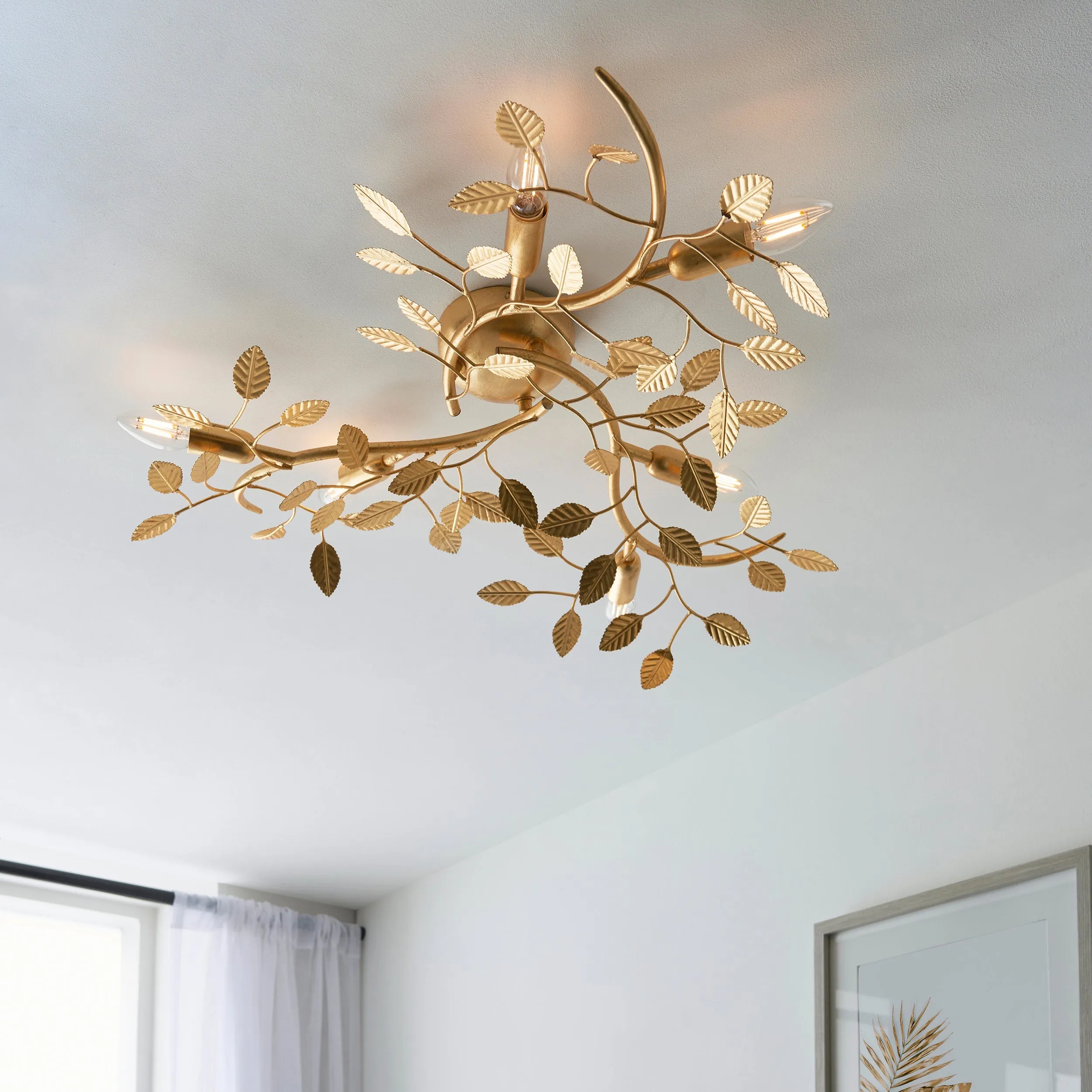 Amos Furcate Ceiling Light Gold Leaf Small