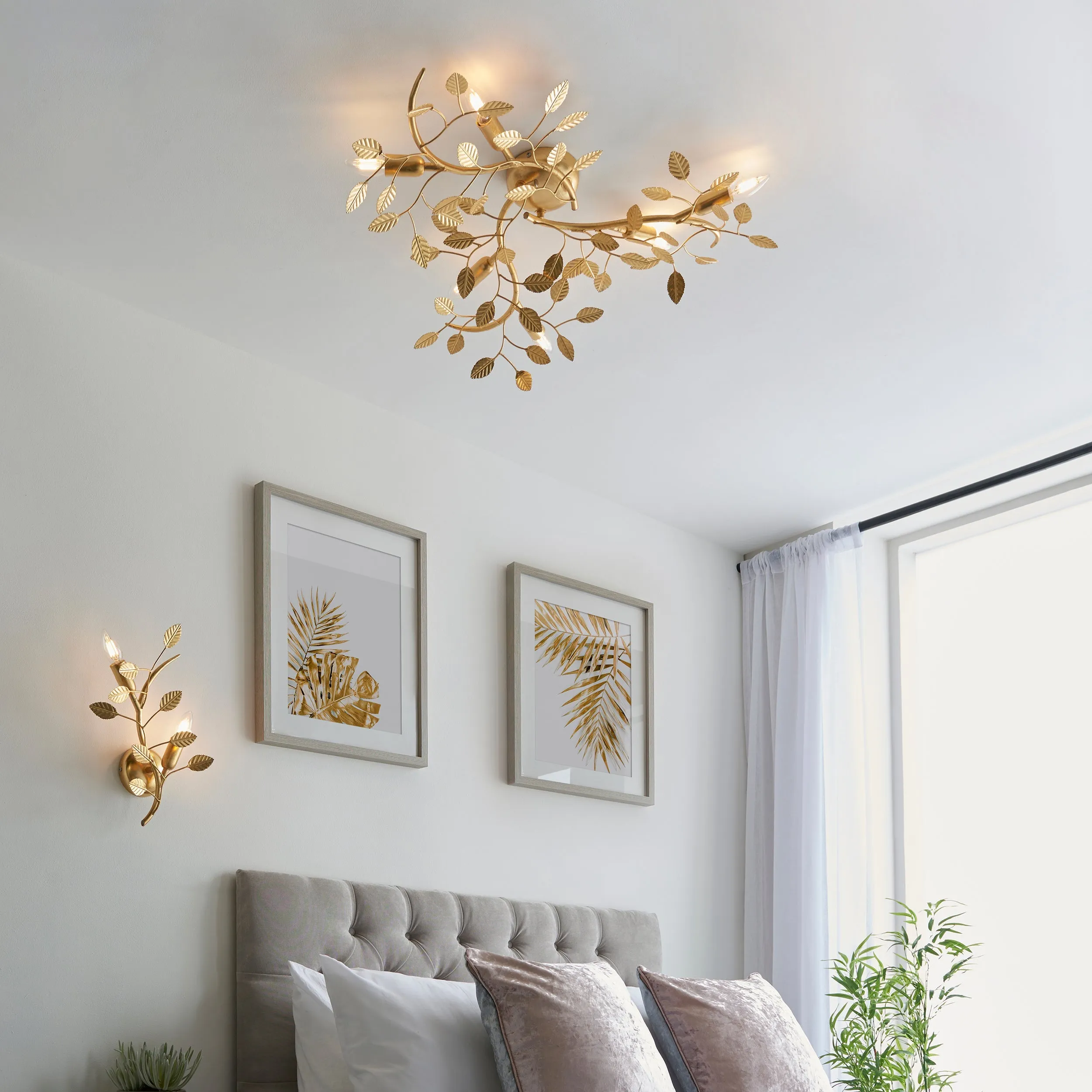 Amos Furcate Ceiling Light Gold Leaf Small