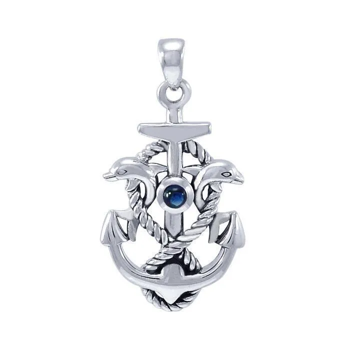 Anchor with Rope and Dolphin Pendant TPD4051