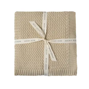 Baby Blanket 100% Cotton Knitted Oeko-tex certified 'Oat'