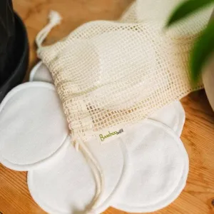 Bamboo Cotton Facial Rounds With Mesh Bag