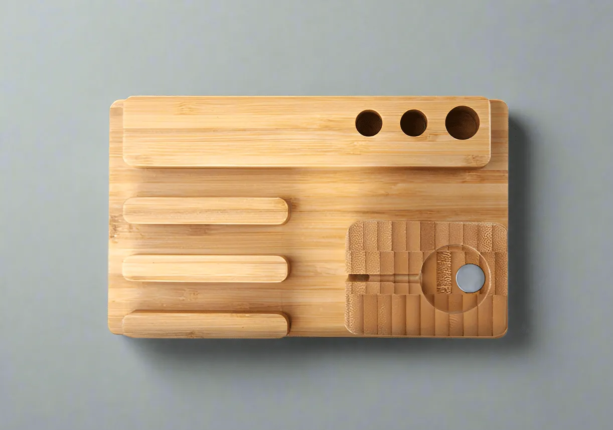 Bamboo Docking Station With 4 USB Port