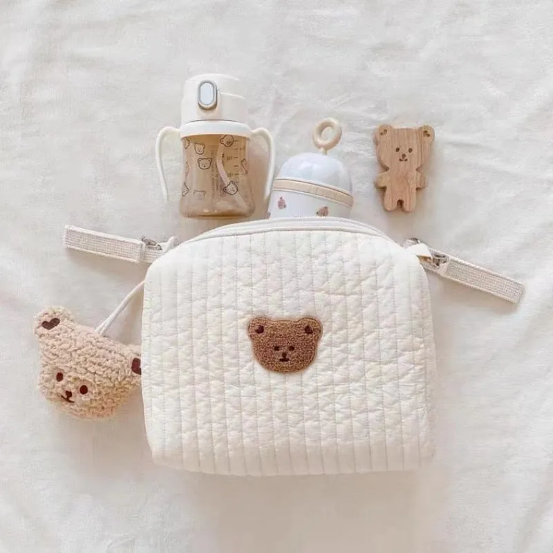 Bear Embroidery Baby Nappy Bag for Moms