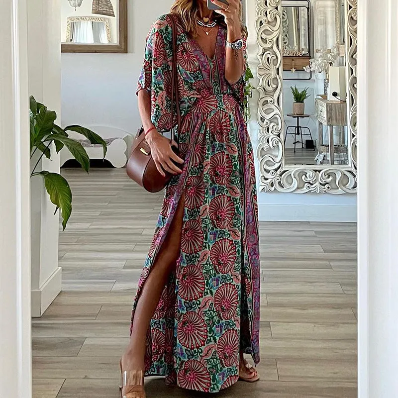 Boho Printed Maxi Dress