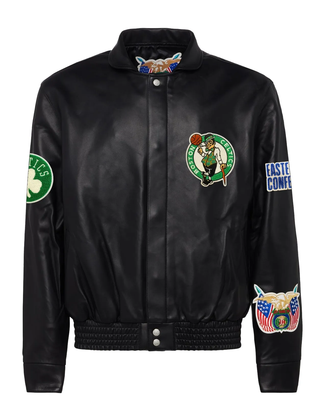 BOSTON CELTICS FULL LEATHER JACKET Black