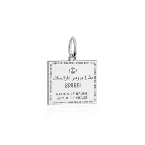 Brunei Passport Stamp Charm Silver