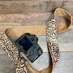 Camera Strap Sling Cream & Brown Floral