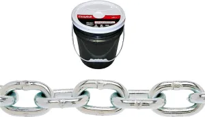 Campbell 014-0523 Proof Coil Chain, 5/16 in, 92 ft L, 30 Grade, Steel, Zinc :PAIL: QUANTITY: 1