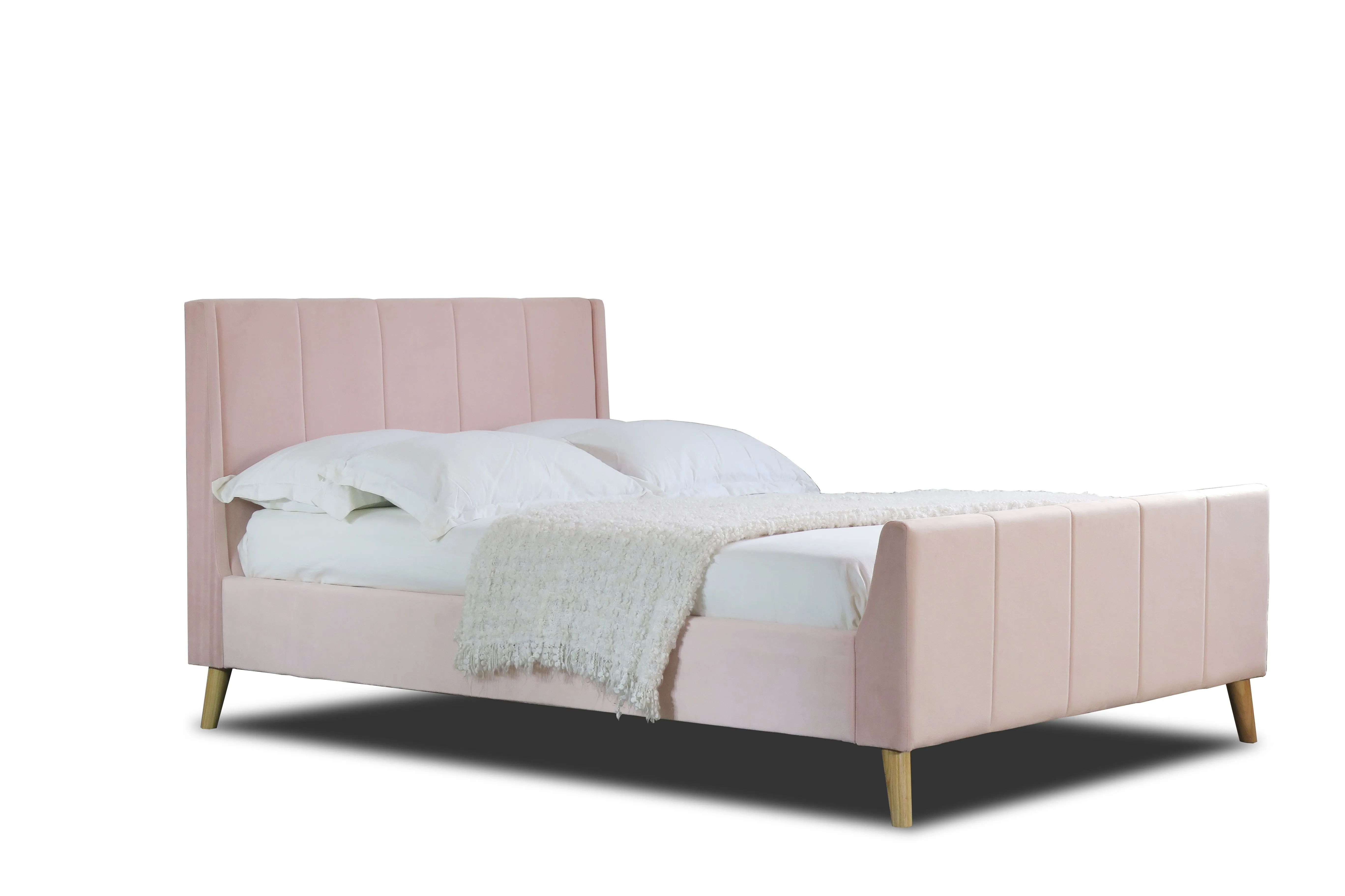 Casabelle King Size Bed - Pink Fabric