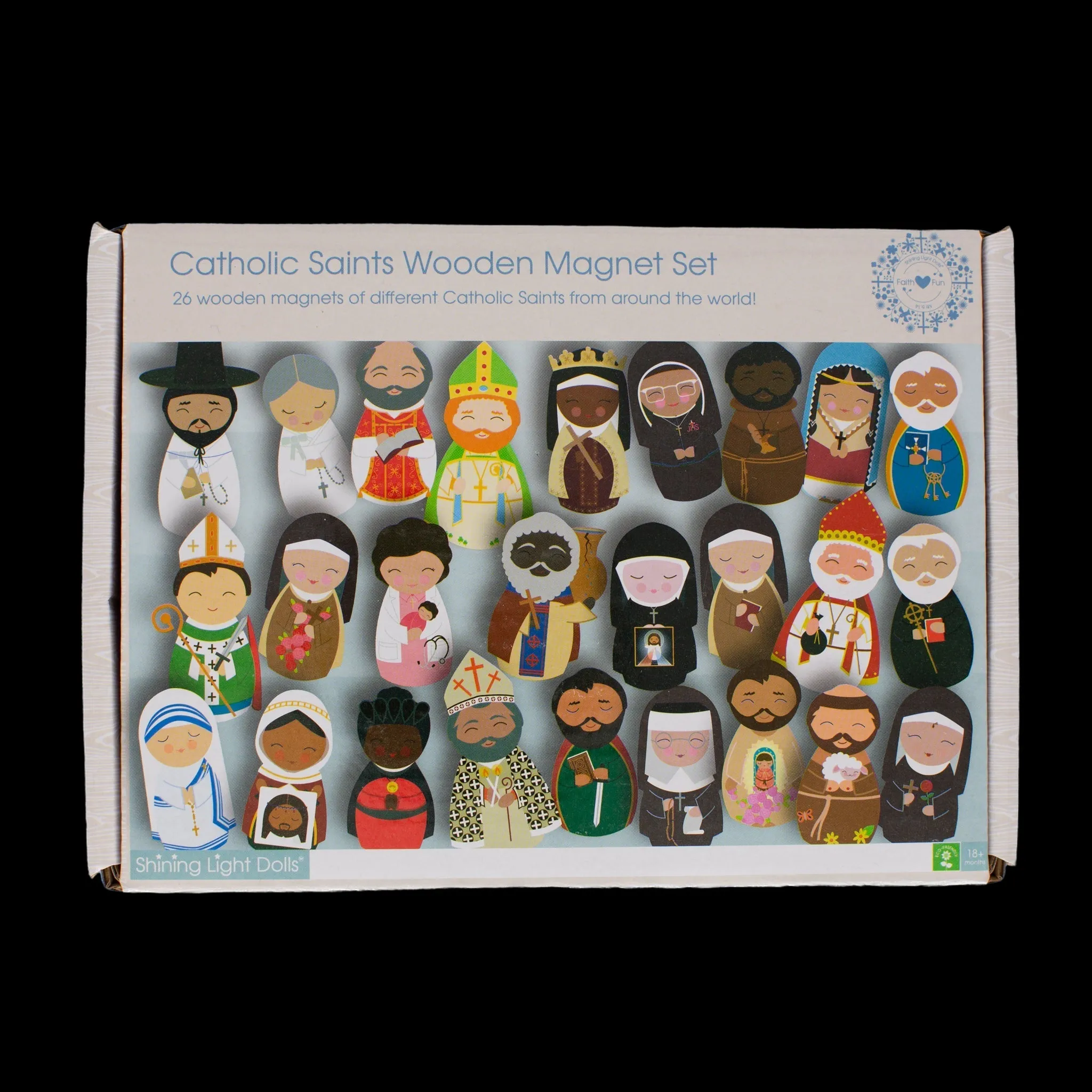 Catholic Saints Wooden Magnet Set