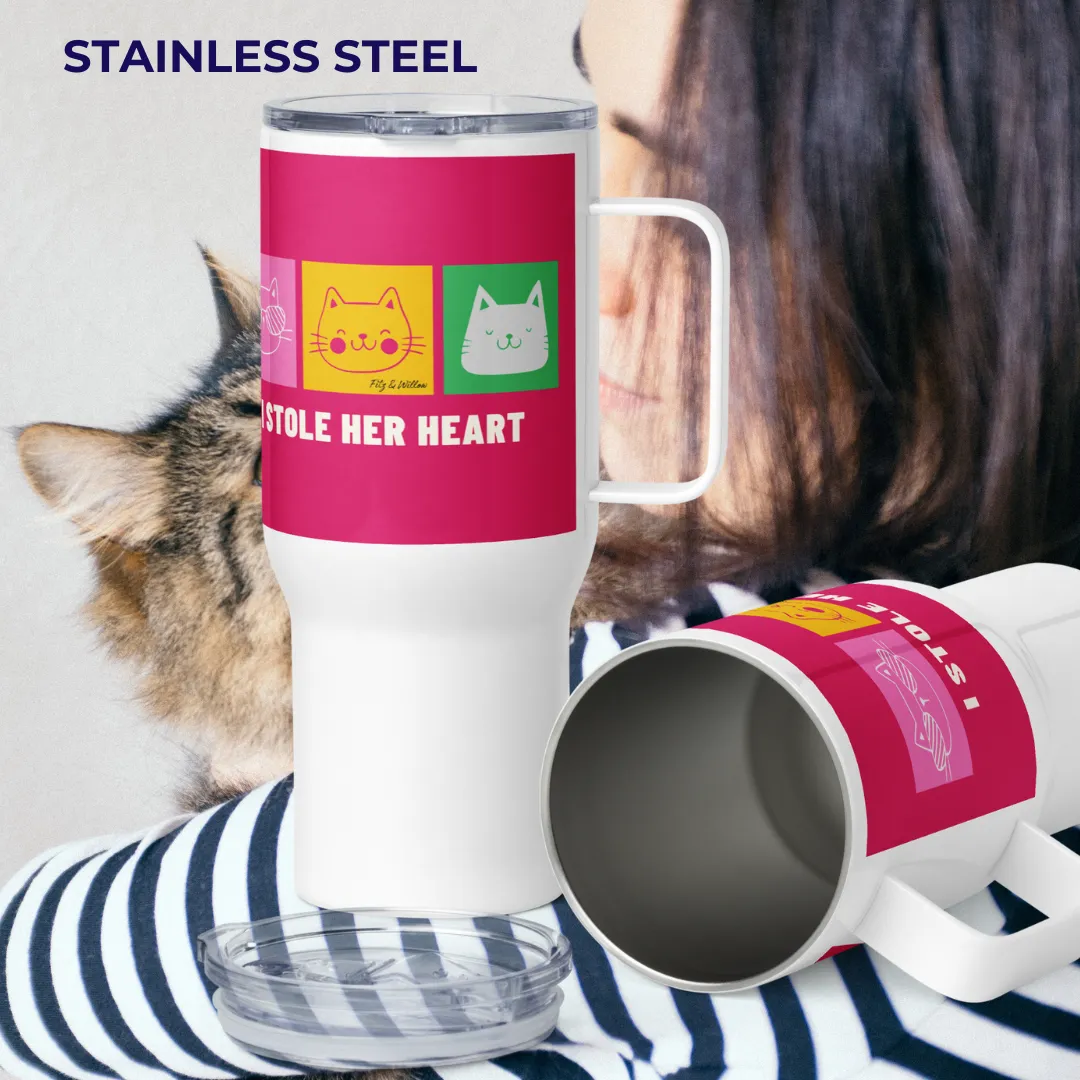 Cat’s Heart, Travel mug with handle