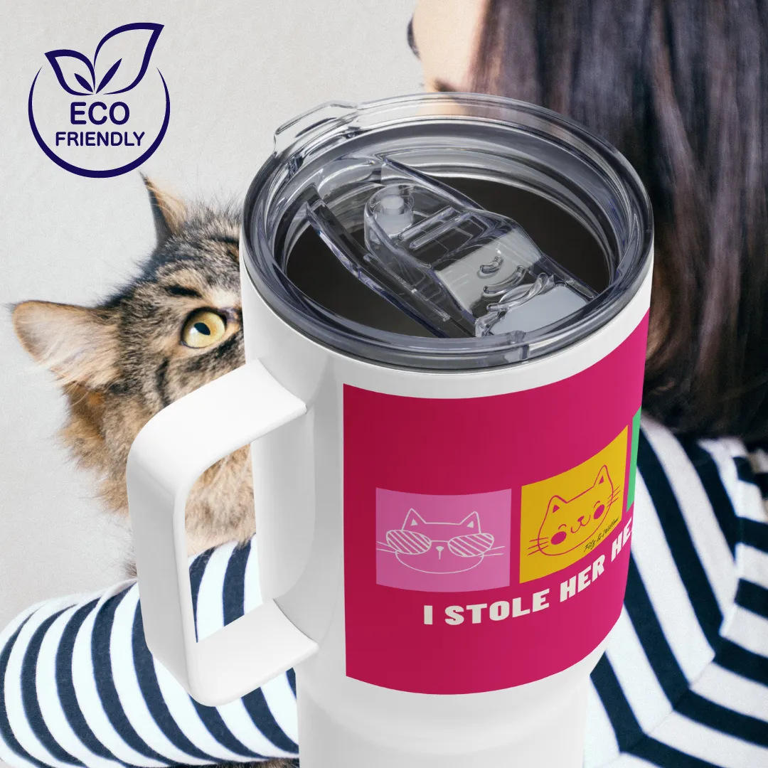 Cat’s Heart, Travel mug with handle