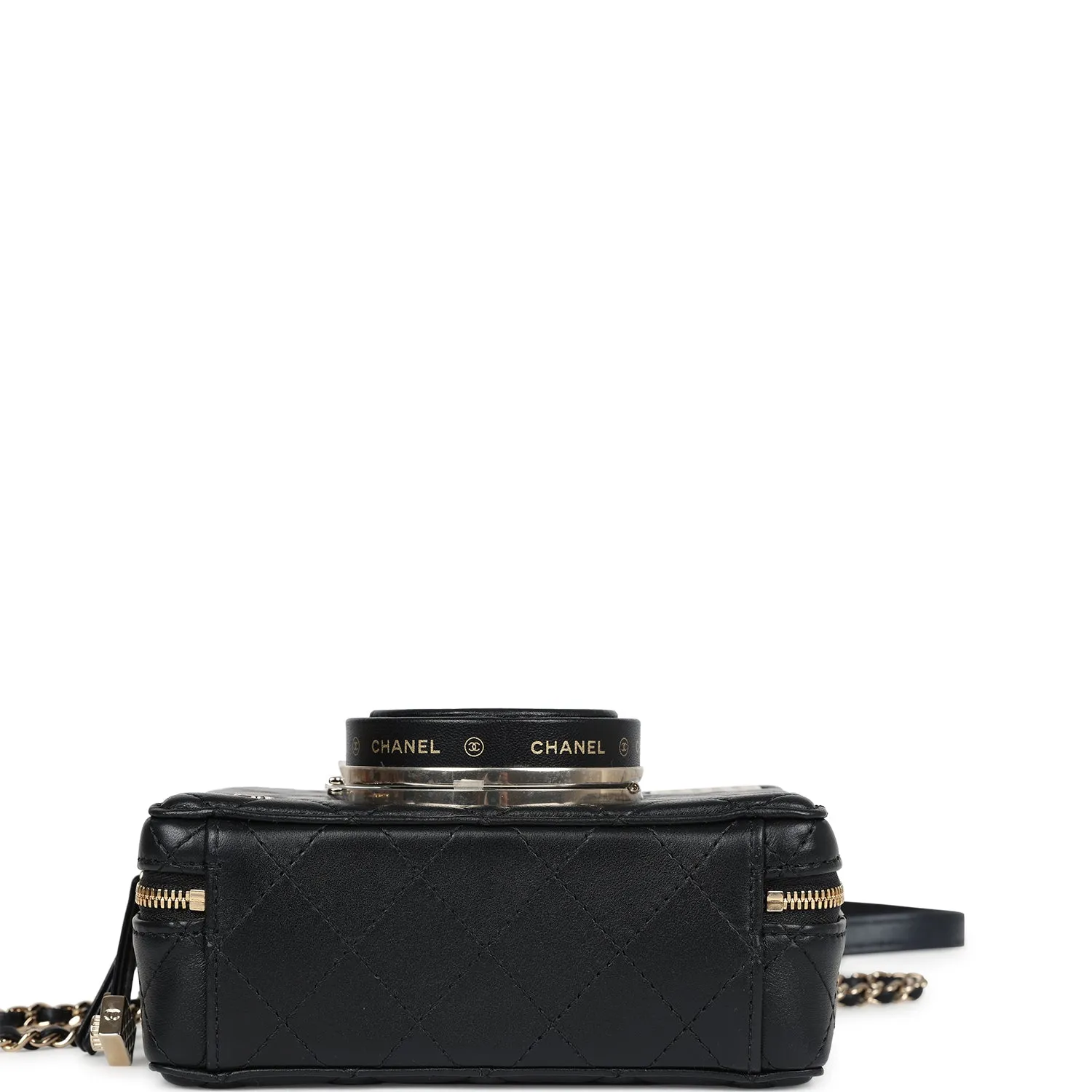 Chanel Limited Edition Camera Bag Black Lambskin Light Gold Hardware