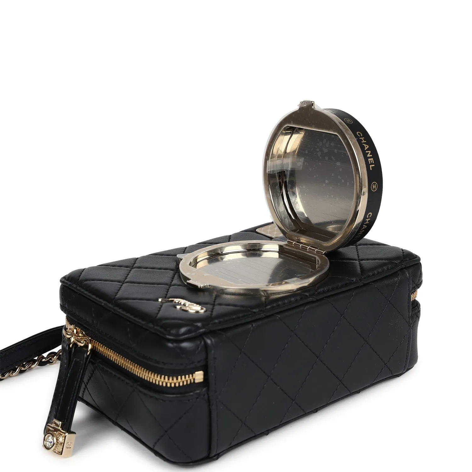 Chanel Limited Edition Camera Bag Black Lambskin Light Gold Hardware