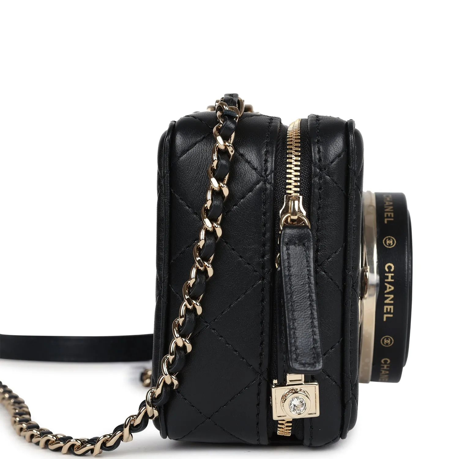 Chanel Limited Edition Camera Bag Black Lambskin Light Gold Hardware