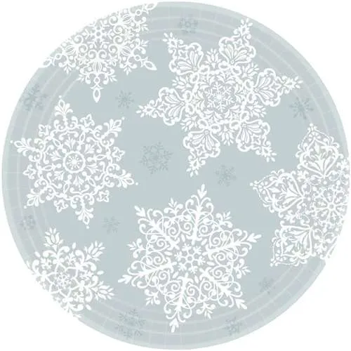 Christmas Shining Season Snowflake Dessert Plates 7in | 8ct