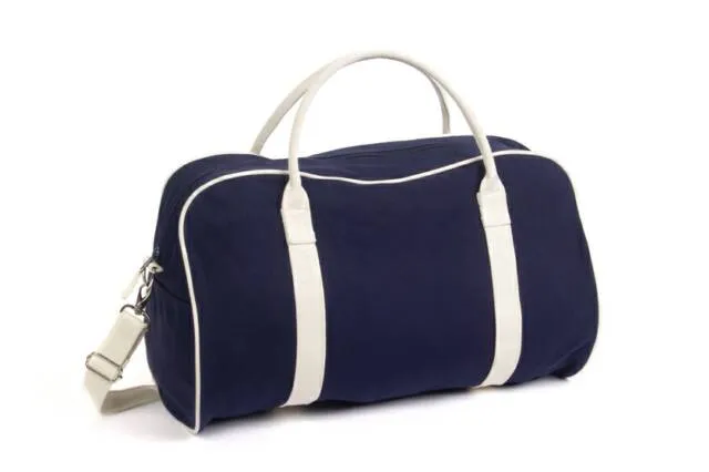 Contrast Canvas Bag - Navy/Natural