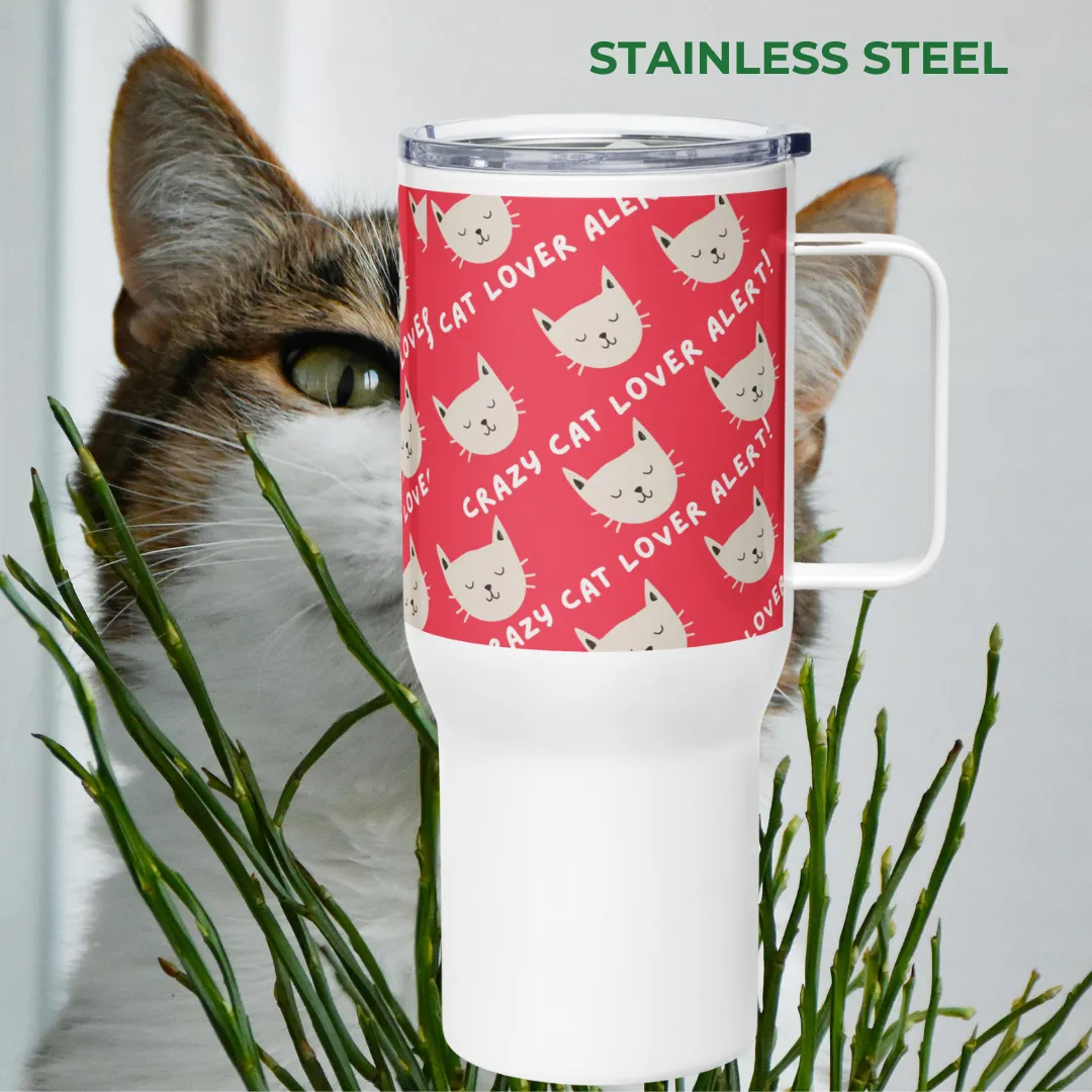 Crazy Cat Lover, Travel mug with handle