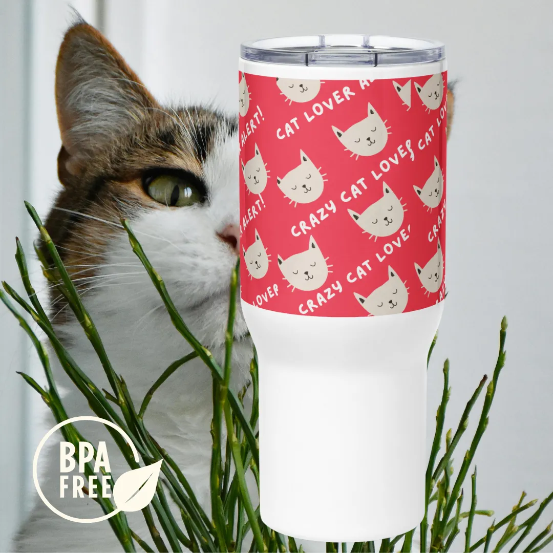 Crazy Cat Lover, Travel mug with handle