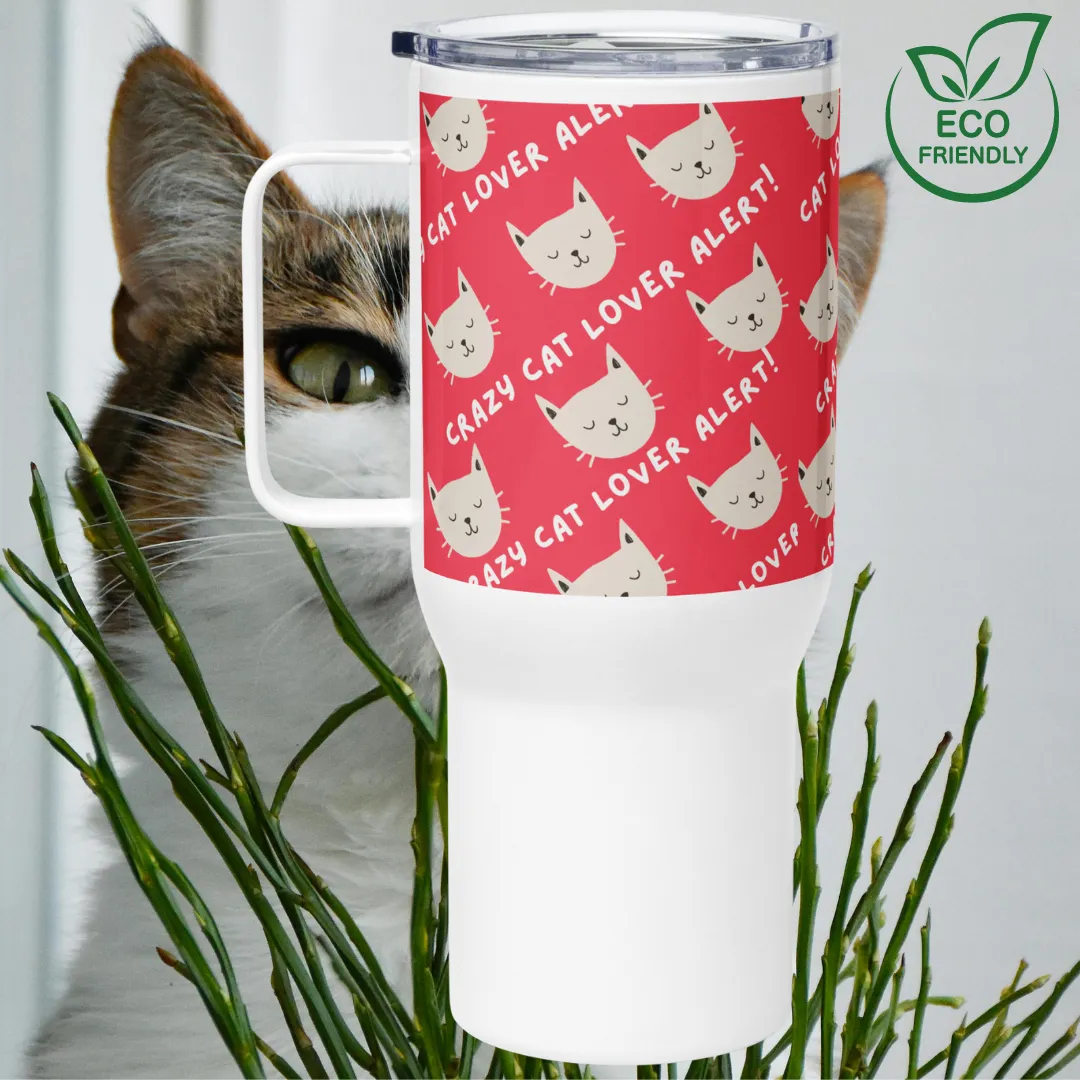 Crazy Cat Lover, Travel mug with handle