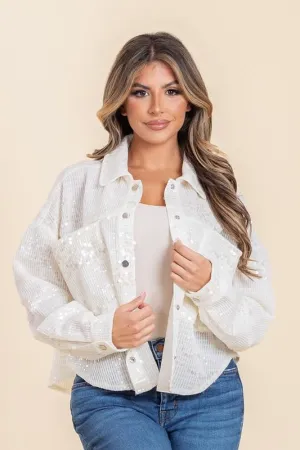 Cream Sequin Jacket