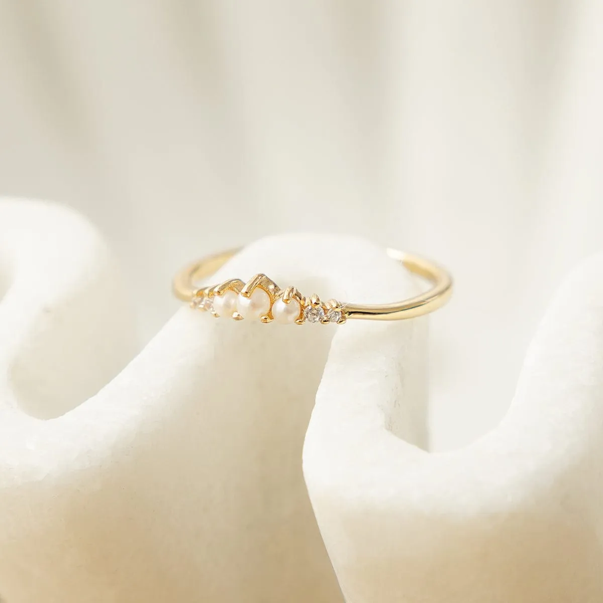 Crescent Pearl Ring