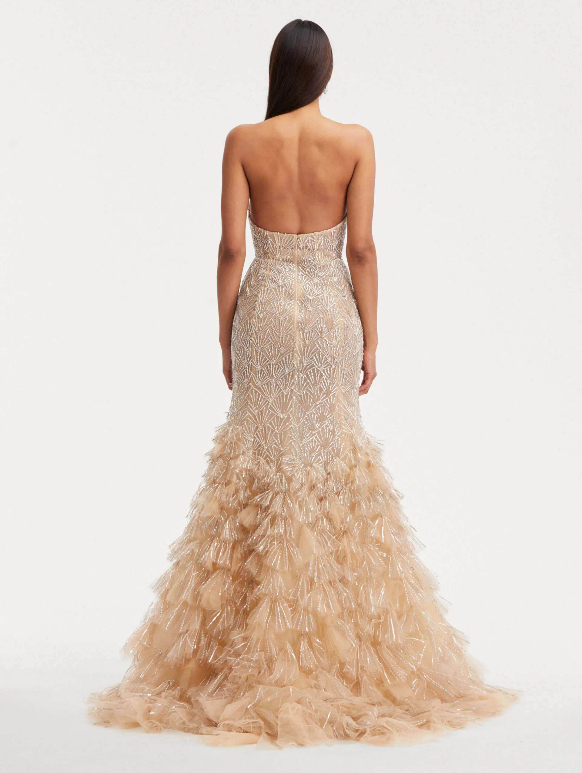 Crystal Embroidered Trumpet Gown