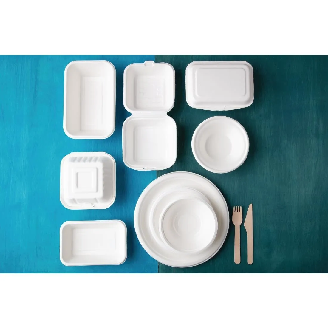 CW904 Fiesta Green Compostable Bagasse Plates Round (Pack of 50)