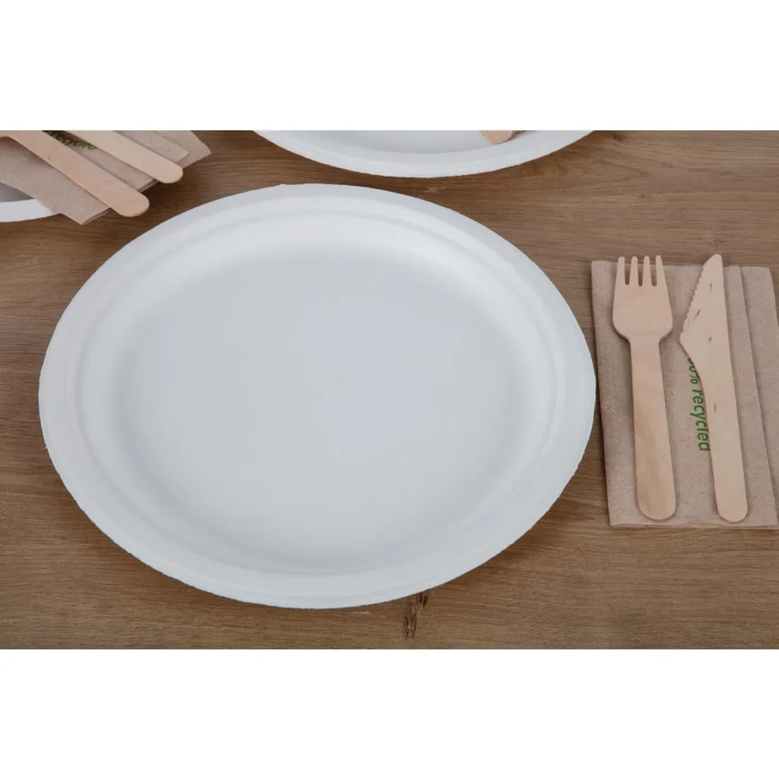 CW904 Fiesta Green Compostable Bagasse Plates Round (Pack of 50)