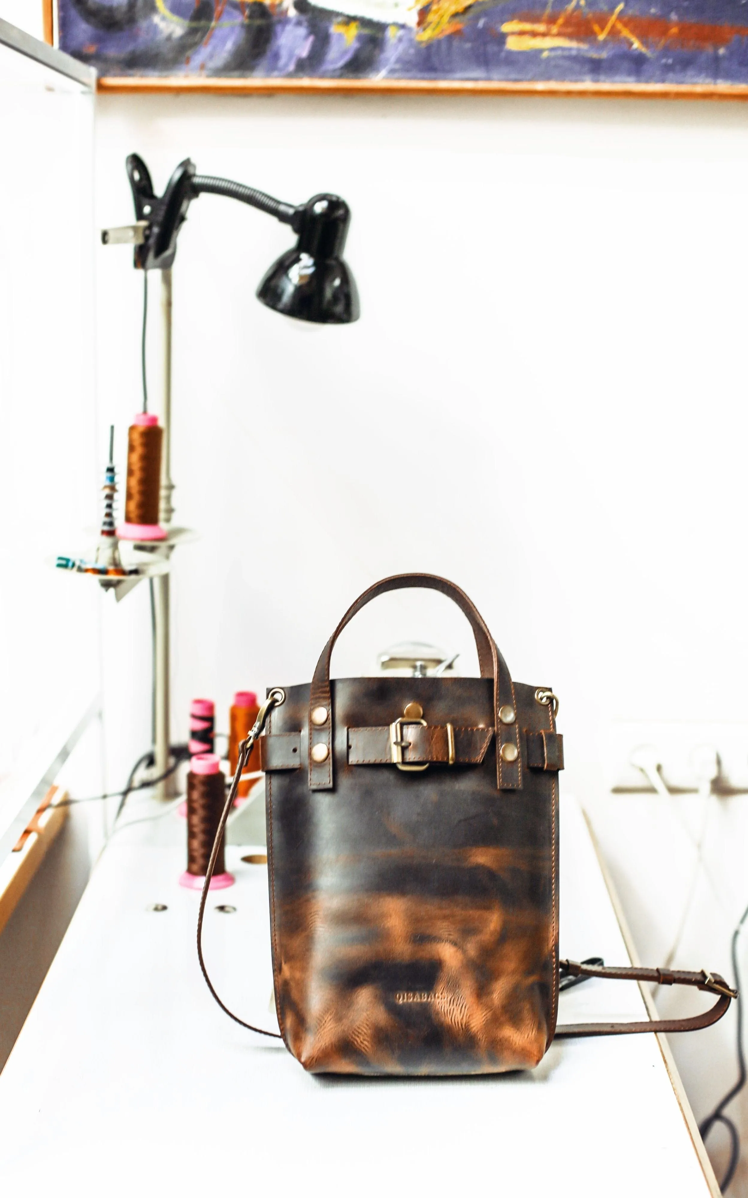 Dark Brown Leather Handbag