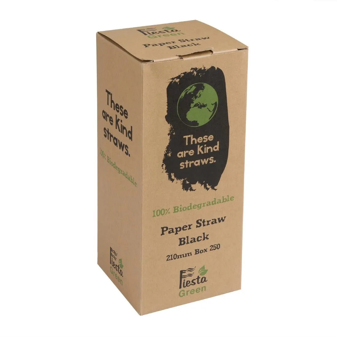 DE926 Fiesta Green Compostable Paper Straws Black (Pack of 250)