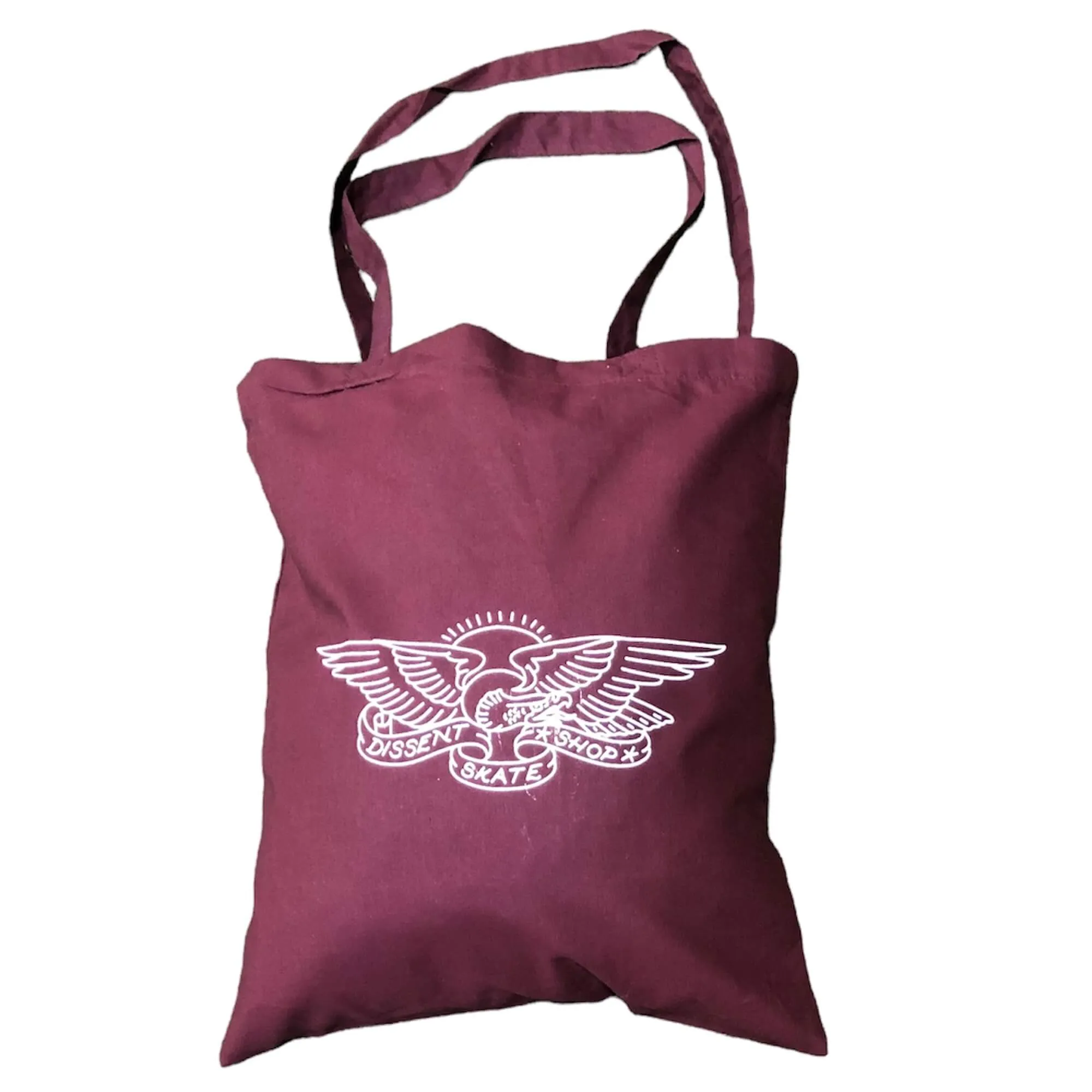 Dissent Skateboarding Eagle Logo Tote Bag For Life | Burgundy