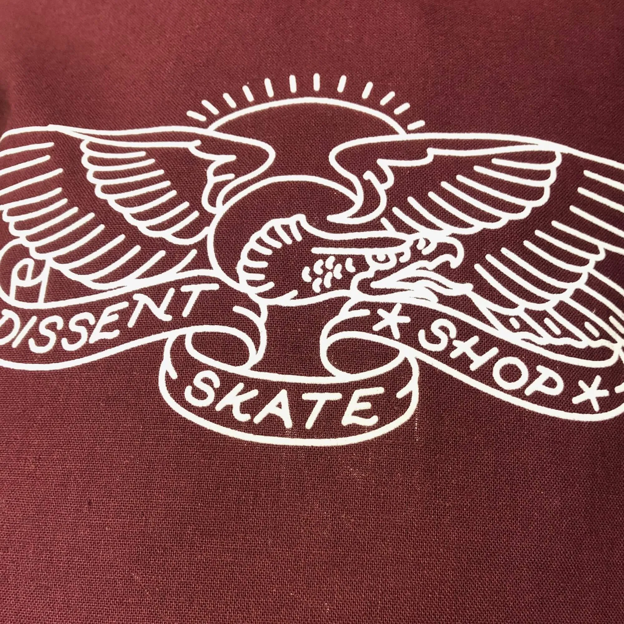 Dissent Skateboarding Eagle Logo Tote Bag For Life | Burgundy