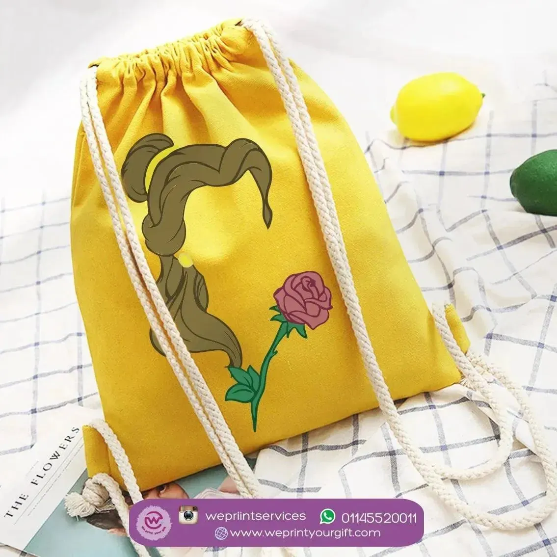 Drawstring Bag - beauty and the beast